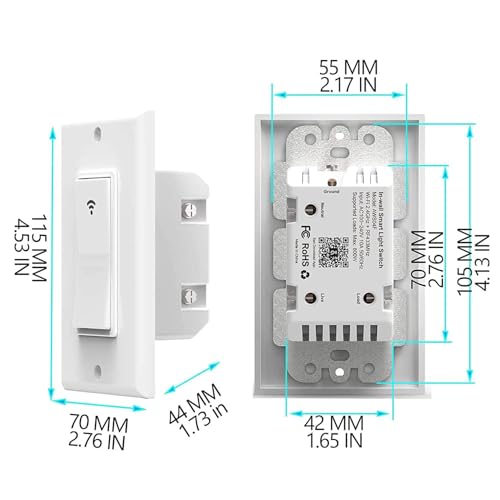 Smart Light Switch with Bluetooth Remote, Single Pole One-Way WiFi Wall Switch, Smart Life App & Voice Control, Compatible with Alexa & Google Assistant, Neutral Wire Required, No Hub Needed by Avatar Controls - Used condition - Image 2