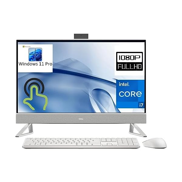 Dell Inspiron 27 7720 All-in-One 27″ Touchscreen FHD Business AIO Desktop Computer, 13th Gen Intel 10-Core i7-1355U, 32GB DDR4 RAM, 1TB PCIe SSD, GeForce MX550, WiFi 6E, White, Windows 11 Pro