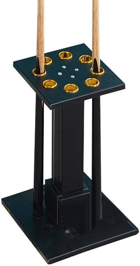 Durable Freestanding Wooden Billiard Cue Rack - Elegant 8-Cue Capacity Floor Stand for Family, Club & Game Room - Stylish White Finish, 30x55x24cm (Black)