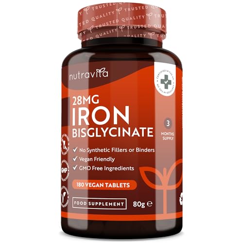 Nutravita 28mg Iron Tablets – 180 Vegan Tablets