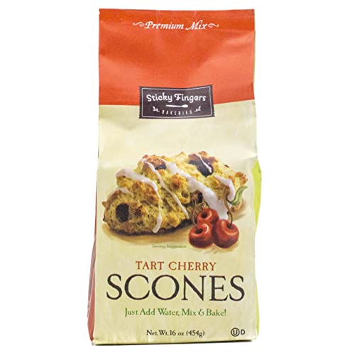 Sticky Fingers Scone Mix (Pack of 2) 16 Ounce Bags – All Natural Scone Baking Mix (Tart Cherry) - Thumbnail 2