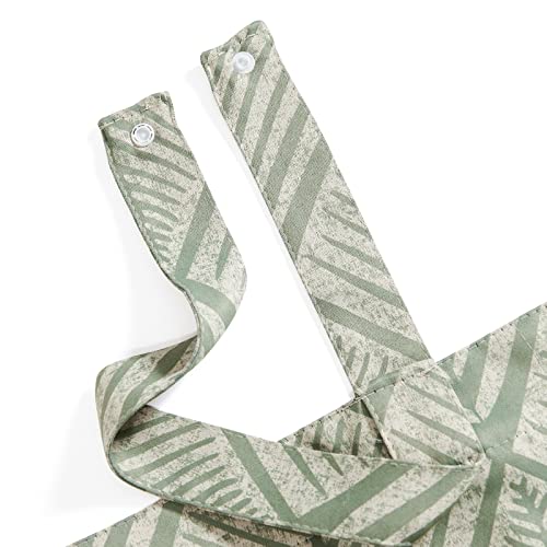 Jinchan Tie Up Valance Curtain Geometric Valance For Kitchen Living Room Ferns Leaf Print Blackout Window Valance Adjustable Thermal Insulated Valance 18 Inch Rod Pocket 1 Panel Matcha Green On Beige #TOP5