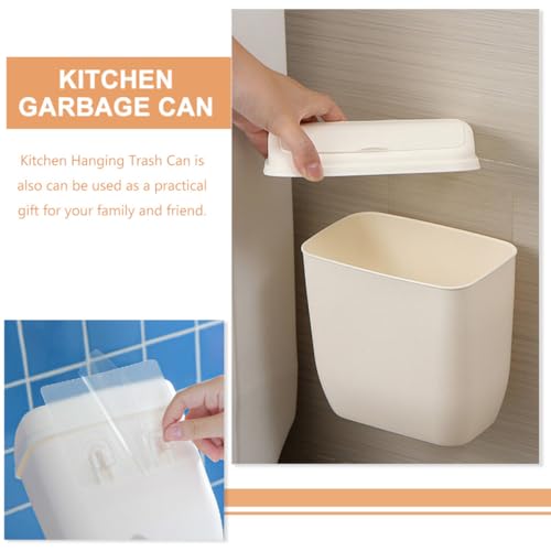 Caneca de basura pequeña para colgar en pared blanca miniatura 7