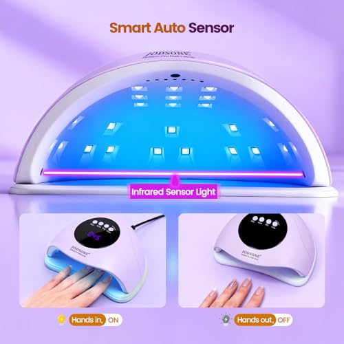 Image of JODSONE U V LED Nail Dryer Quick Curing Lamp with 4 Timer & Auto Sensor Manicure Tool Purple