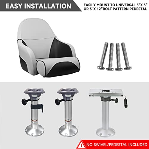 Aseakey Premium Captain Bucket Seat, Sport Flip Up Boat Seat, Marine Grade Boat Seat For Pontoon Boat(A-Black) #TOP5