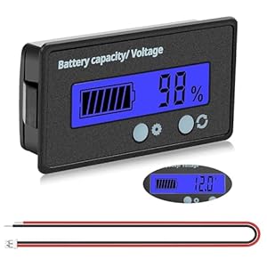 VooGenzek 12-72V Batteriekapazität Voltmeter Blau Licht