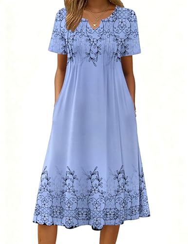 Zeagoo Mid Length Dress for Women Summer Casual 2026 Floral