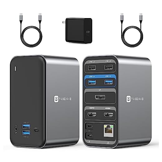 USB C Docking Station Dual Monitor, 13-in-1 Laptop Docking Station with Dual HDMI, DP, 65W Power Supply, 7 USB Ports,Gigabit Ethernet and Audio, Universal USB C Dock for Dell, HP, Lenovo, Surface