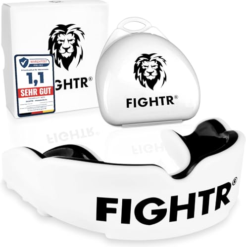 FIGHTR® Premium Mundschutz - ideale Atmung & leicht Anpassbar | Sport Zahnschutz für Boxen, MMA, Muay Thai, Hockey & Kampfsport | inkl. Hygiene Box
