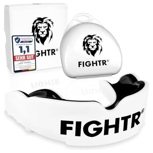 FIGHTR® Premium Mundschutz - ideale Atmung & leicht Anpassbar | Sport Zahnschutz für Boxen, MMA, Muay Thai, Hockey & Kampfsport | inkl. Hygiene Box (Weiß)