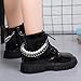 4.5-5 Years Baby Girls Ankle Boots Fashion PU Lace up Side Zipper Pearl Chain Non-slip Princess Booties Combat Boot