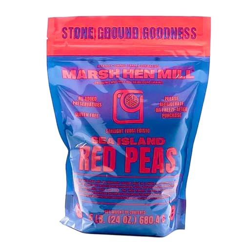 Marsh Hen Mill Sea Island Red Peas | Premium Heirloom Red Cowpeas | High Fiber & Protein | Non-GMO | All-Natural Southern Legumes | Perfect for Hoppin' John & More | 24 Oz Pack