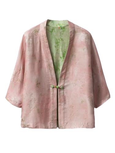 Veste légère en soie rose HangErFeng pour un style chic au quotidien