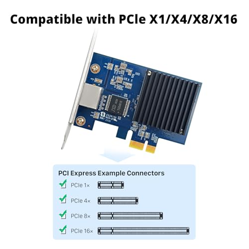 Image of 10Gtek Gen4 NIC, 10Gb /s PCIe Network Adapter, 10G CNA, 10GBASE-T PCIe Network Card, PCIe X1, for Windows /Linux OS