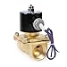 U.S. Solid NPT Brass Electric Solenoid Valve 12V DC Normally Closed VITON (1 inch)