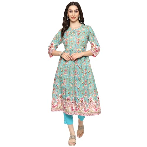 Image of BIBA Women Biba Women Cambric Narrow Suit Set(SKDSKD8078E Green S)