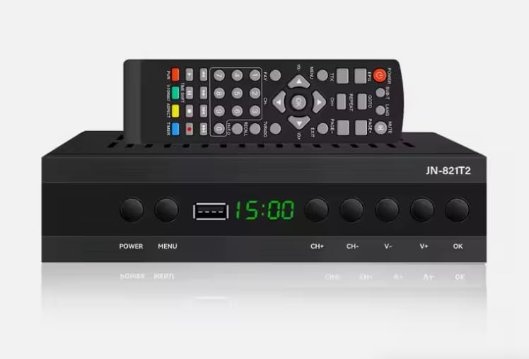 Receptor TDT HD 2024 España, Sintonizador TDT HD con Grabador, Decodificador DVB-T2,1080p/i, USB, HDMI, Euroconector
