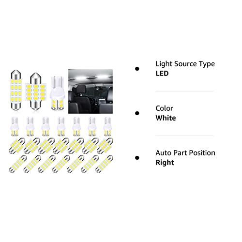 24 Pieces Dome Light Led Car Bulb Kit Set T10 31 Mm 42 Mm Festoon Bulbs Led Interior Replacement Bulbs For Car Map Door Courtesy(White) #TOP7