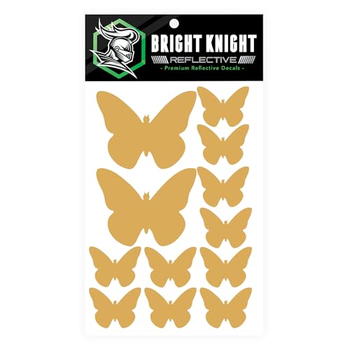 Bright Knight Decals Butterfly Car Stickers and Decals Set, Car Window Decals for Women, 12 Pk, for Cars, Motorcycles, Bicycles & Helmets, Easy to Apply, Highly Visible for Safety