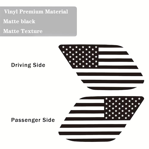 Image of Rear Flag Window Decal Fits Toyota 4Runner 5th Gen Accessories 2010-2017 2018 2019 2020 2021 2022 2023 2024, Precut Back Side Window Vinyl American Glass USA Sticker Exterior Accessories Matte Black