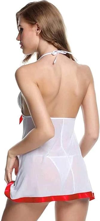 Image of SunFlux Women's Babydoll Nightwear, Babydoll Undergarments,Women's Honeymoon Dress, Women's Transparent Night Dress, Women's Nighty