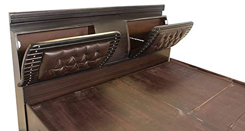 Image of Akasia Kiln Dried Wood Bed with Box and Draw Storage (Wenge, Queen Size)