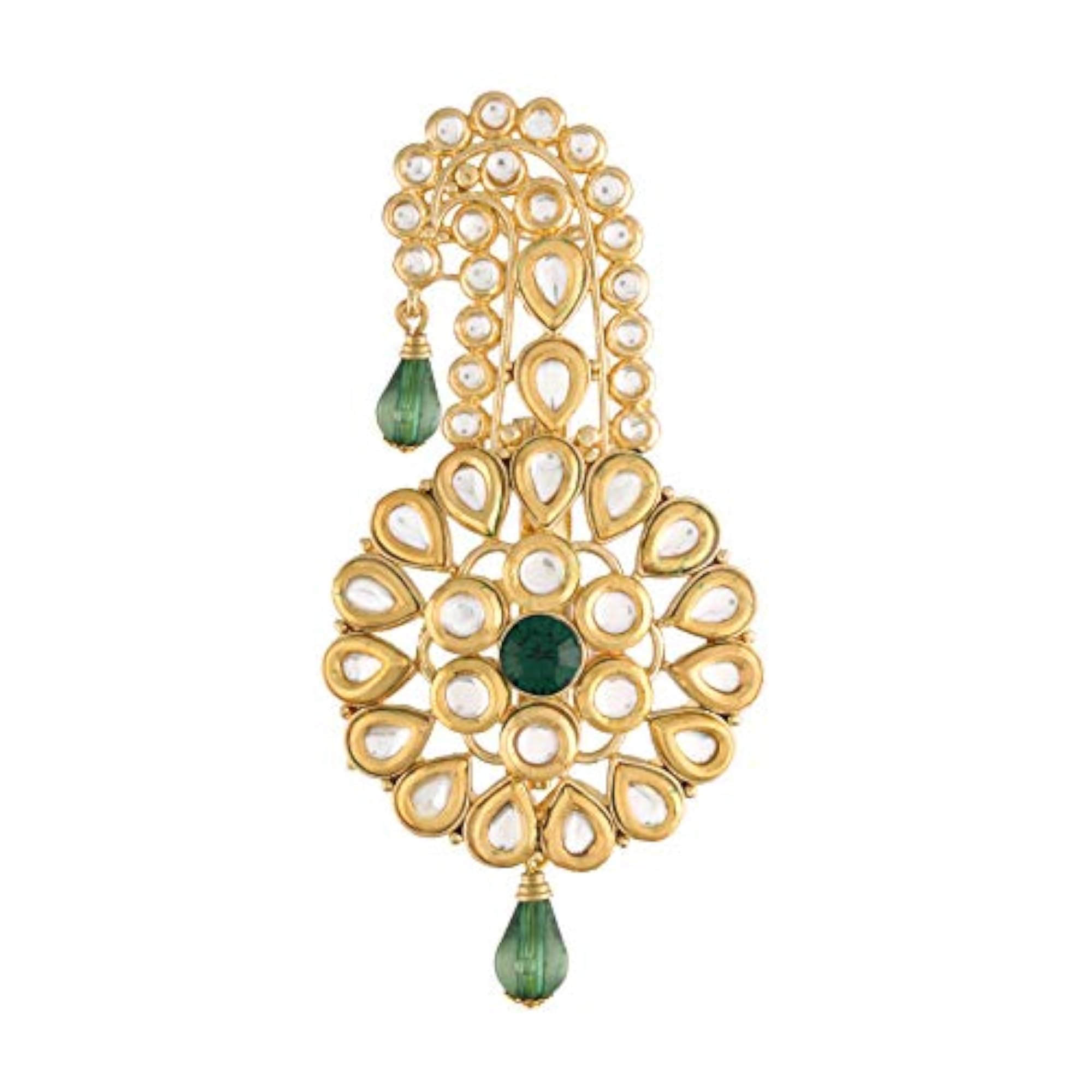 Gold Plated Traditional Kundan Safa Kalangi Brooch for Groom