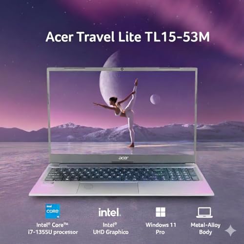 Image of Acer Professional 15, 13th Gen Intel Core i7-1355U Turbo Boost, 16GB DDR4, 512GB SSD, Win11 Pro, MSO21, 15.6inch FHD Laptop, 3 Year Warranty, 1 Year Anti Virus