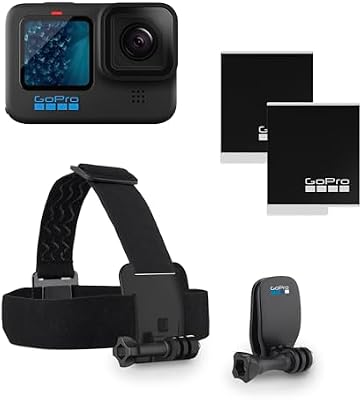 GoPro Paquete HERO11 Negro: Incluye cámara HERO11 Negro, Correa para la Cabeza + QuickClip y batería Enduro (2 en Total)