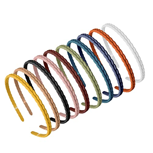 Jadeseal 10 Pièces plastique Bandeaux, Mode serre-têtes Bandeaux Cheveux Headband, Couleur Cheveux Hoop Antidérapants pour Fille et Femme Cover