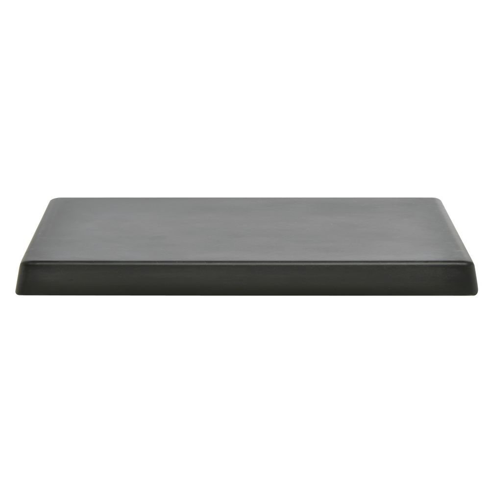HUBERT Display Riser Rectangular Black Melamine and Bamboo - 10"L x 6"W x 1"H
