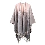 ACCESSOIRE ÉLÉGANT DE HAUTE QUALITÉ: Le tissu doux de haute qualité et la finition soignée rendent le poncho plus confortable et idéal comme cadeau.