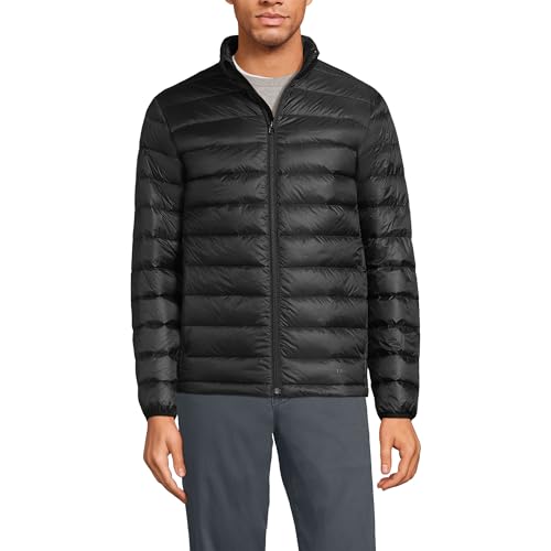 LANDS END / ダウンジャケット/M/ナイロン/GRN// Lands' End Mens Wanderweight Down Jacket Black Regular Small at