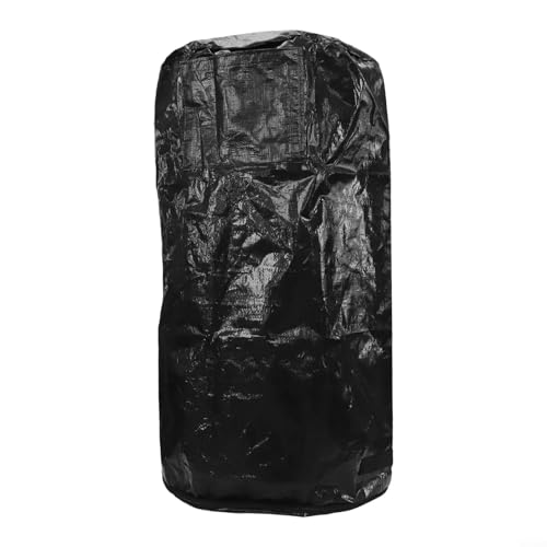 Yuanpgky Poubelle de jardin réutilisable avec couvercle – Sac collecteur de déchets d'extérieur pour déchets de cour et de cuisine, matériau PE, options de 35 x 60 cm et 45 x 80 cm, vert ou noir 45 x