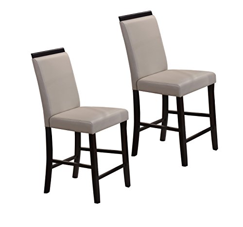 Kings Brand Furniture - 5-Piece Counter Height Dining Set, Table & 4 Chairs (Gray) #TOP5