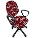 ABAKUHAUS Eiffel Fodera per Sedia da Ufficio, Romantic City of Love, Fodera Protettiva in Tessuto Decorativo Elasticizzato, Maroon Bianco Tan