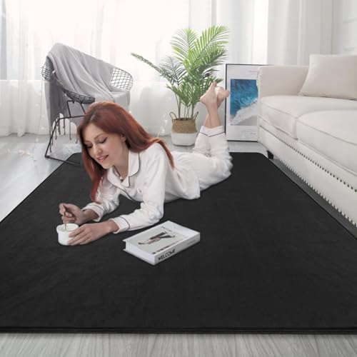 3.9Ft x 5.2Ft Drum Pad Drum Mat Drum Carpet, Tightly Woven Fabric with Non-Slip Grip Bottom, Roll of 21.2 Square Feet Great Gift for Drummers, Black