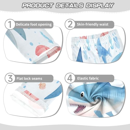 Toddler Girls Leggings Printed Yoga Pants Leggings Pink Fish Blue Shark for Kids3