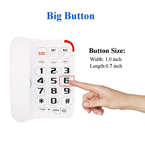 Picture Phone For Seniors, Hepester P-45 Amplified Big Button Landline Phone For Seniors Picture Care Assist Phone Corded With One-Touch Speed Dial Memory Protection Wall Mountable Elderly Telephone #TOP3