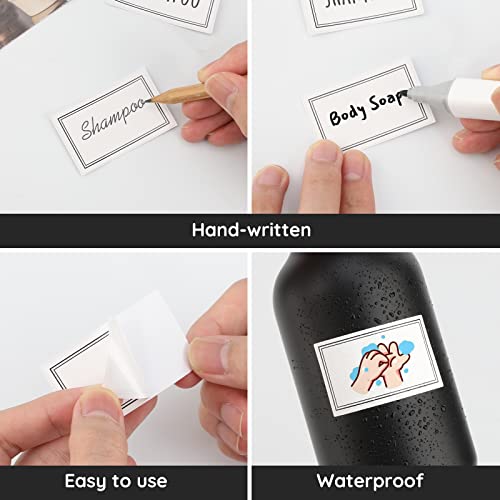 Image of Segbeauty Self-Adhesive Waterproof Labels, 36-Pack Bathroom & Laundry Labels, Removable, DIY Blank Stickers for Plastic, Glass, Travel Bottles & Jars