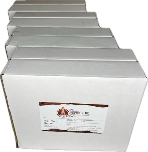 4 Boxes / 40 Tubes Premium High Temp Red #2 EP2 Lithium Complex Multi-Purpose Grease 10x14oz | Extreme Pressure | Water Resistant | Construction | Agriculture | Wheel Bearings | Meets GC-LB