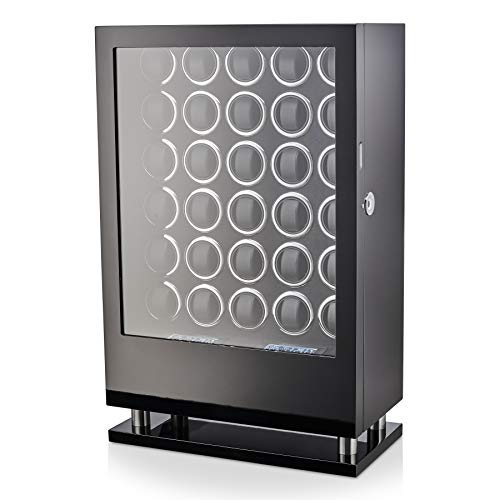 30 Watch Winder with Fingerprint Lock and Large Storage Drawer (Black)