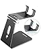 OMOTON Adjustable Cell Phone Stand, C2 Aluminum Desktop Phone Holder Dock Compatible with iPhone 15 14 13 Xs XR 8 Plus 7 6, Samsung Galaxy, Google Pixel, Android Phones, Black