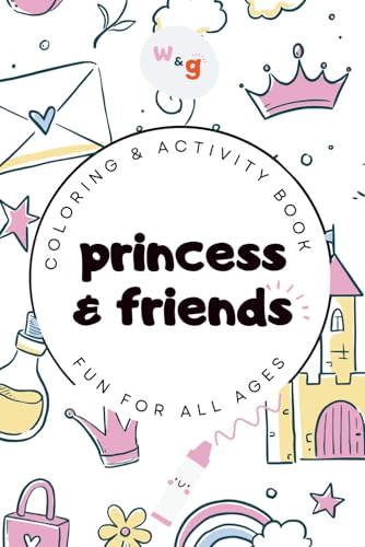 Princess & Friends Coloring & Activity Book Ages 3-6 | Travel Size 6x9 | 50 Pages of Fun for Kids: Portable princess-themed coloring, puzzles & mazes — preschool screen-free fun for perfect for travel image 2