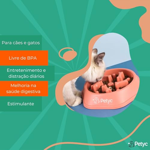 Comedouro Lento Labirinto PETYC Produto Petshop Enriquecimento Ambiental (Azul)
