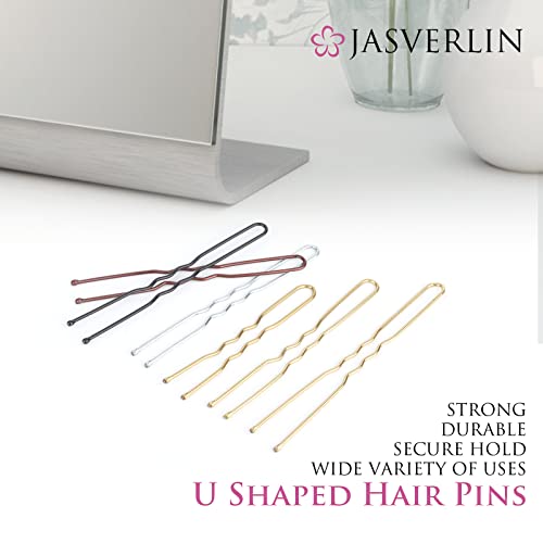 Jasverlin U Shaped Hair Pin U Bobby Pins Silver Bun Pins Hair Clips Bunheads Hairpins For Women Girls Updo White Hair Accessories Large Long Mini 3 Size Assortment 150Pcs #TOP2