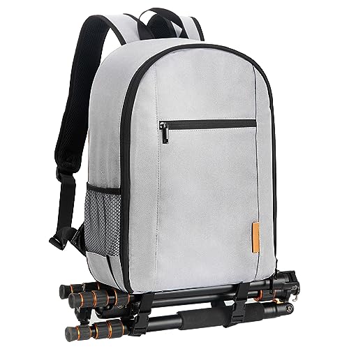TARION Camera Backpack Bag for Photographers: DSLR Camera Bag with Laptop Compartment Waterproof Raincover Travel Photo Backpack Bag Case Gray TB-M