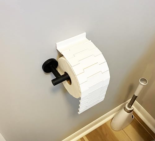 Cat Proof Toilet Paper Cover – 3D Printed Bathroom Toilet Paper Guard – Universal Fit Wall Mounted TP Roll Cover – Pet Proof Bathroom Decor (White)