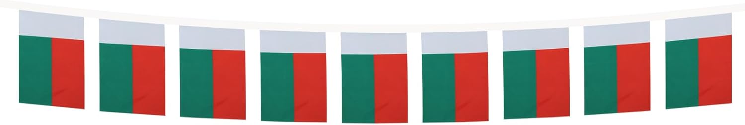 AZ FLAG Madagascar 12 meters BUNTING Flag 20 flags 18'' x 12'' - Madagascan STRING flags 30 x 45 cm