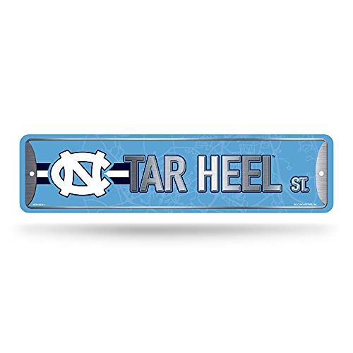 NCAA North Carolina Tar Heels Home Décor Metal Street Sign (4" x 15") - Great for Home, Office, Bedroom, & Man Cave - Made by Rico Industries